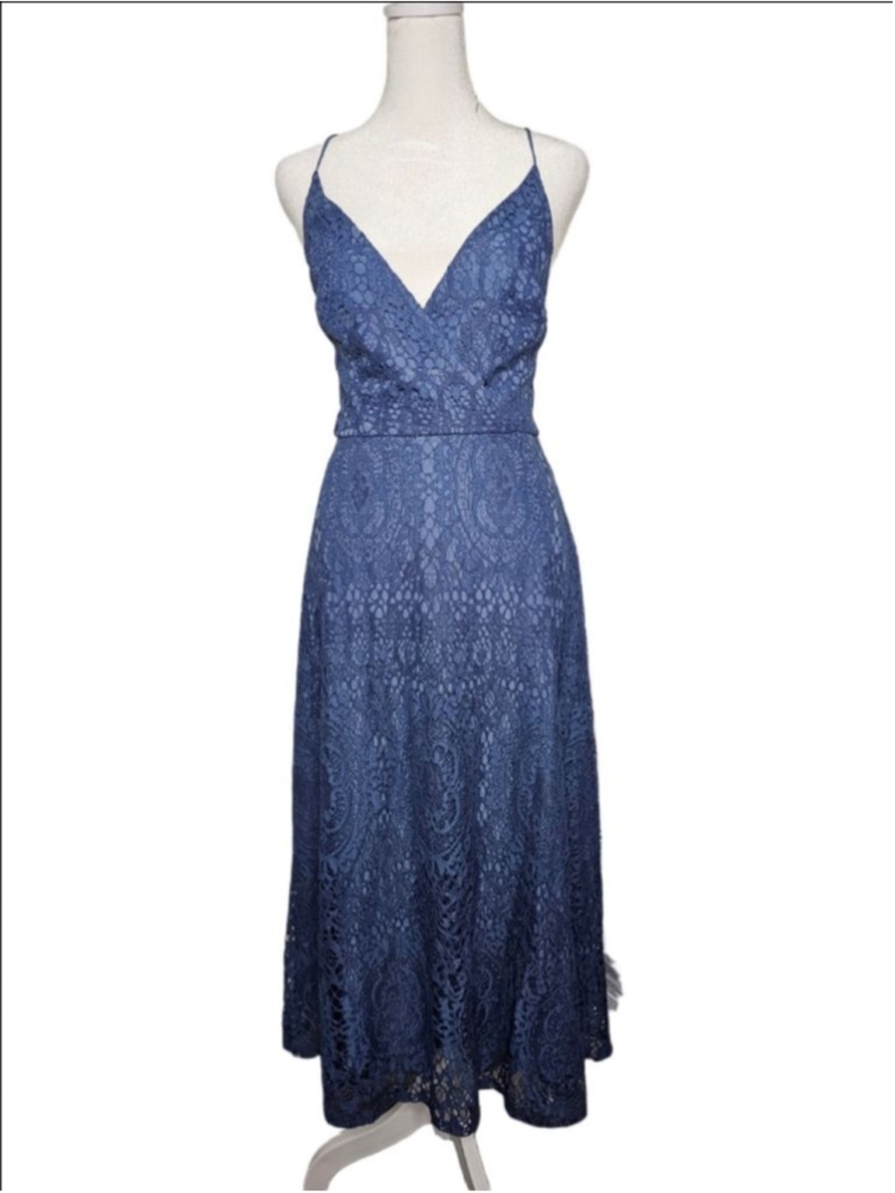 ASOS Design Blue Lace Up Midi Dress Size 6